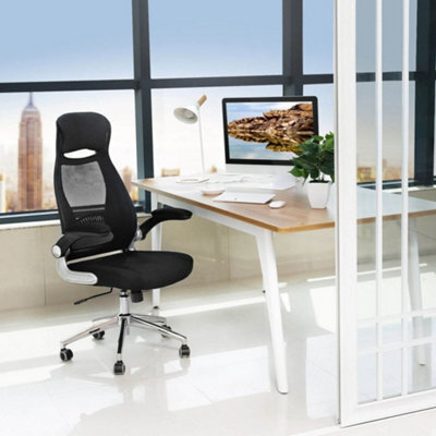 Songmics Office Chair High Back, Desk Chair, Mesh Office Chair, Swivel Desk Chair, Flip Up Armrests, Black - image 1