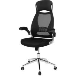 Songmics Office Chair High Back, Desk Chair, Mesh Office Chair, Swivel Desk Chair, Flip Up Armrests, Black - thumbnail 8