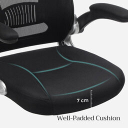 Songmics Office Chair High Back, Desk Chair, Mesh Office Chair, Swivel Desk Chair, Flip Up Armrests, Black - thumbnail 6