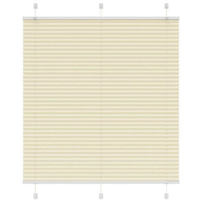 Berkfield Pleated Blind Cream 120X150 Cm Fabric Width 119.4 Cm Polyester - image 1