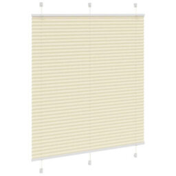 Berkfield Pleated Blind Cream 120X150 Cm Fabric Width 119.4 Cm Polyester - thumbnail 3