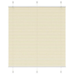 Berkfield Pleated Blind Cream 120X150 Cm Fabric Width 119.4 Cm Polyester - thumbnail 1