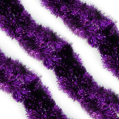 Neel Blue Purple Metallic Shiny Christmas Tinsel Garland For Xmas Tree & Home Decorations, 2M X 9Cm - image 1