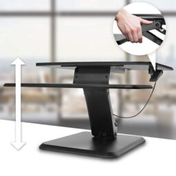 Duronic Dm05D12 Sit-Stand Desk Workstation, Desk Convertor, Manually Height Adjustable 12-41Cm, 64X45.5Cm Platform - Black - thumbnail 6
