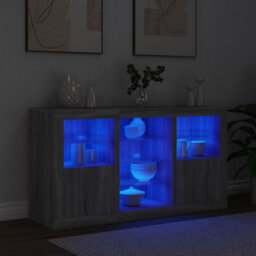 Vidaxl Sideboard With Led Lights Grey Sonoma 123X37X67 Cm - thumbnail 4