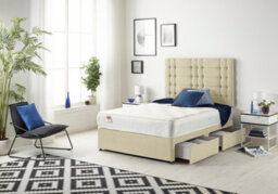 Somnior Beds Somnior Bliss Linen Beige 6Ft Memory Foam Divan Bed With 2 Drawers, Mattress & Headboard - Super King - thumbnail 3