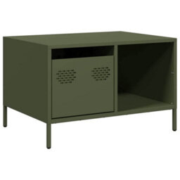 Berkfield Coffee Table Olive Green 68.5X50X43.5 Cm Cold-Rolled Steel - thumbnail 2