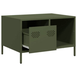 Berkfield Coffee Table Olive Green 68.5X50X43.5 Cm Cold-Rolled Steel - thumbnail 5