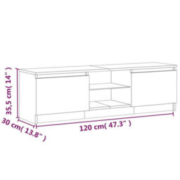 Vidaxl Tv Cabinet With Led Lights Grey Sonoma 120X30X36 Cm - thumbnail 3