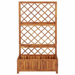 Berkfield Durable Raised Bed With Trellis 85X38X150 Cm Solid Acacia Wood - thumbnail 3