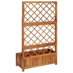 Berkfield Durable Raised Bed With Trellis 85X38X150 Cm Solid Acacia Wood - thumbnail 5