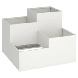 Berkfield Garden Planter White 100 X 100 X 60 Cm Steel - thumbnail 2