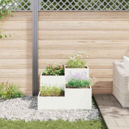 Berkfield Garden Planter White 100 X 100 X 60 Cm Steel - thumbnail 4