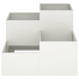 Berkfield Garden Planter White 100 X 100 X 60 Cm Steel - thumbnail 5