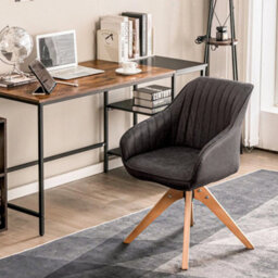 Modern Swivel Accent Chair Set Of 2 Ergonomic Armchairs Desk Chairs - thumbnail 6