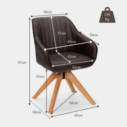 Modern Swivel Accent Chair Set Of 2 Ergonomic Armchairs Desk Chairs - thumbnail 2