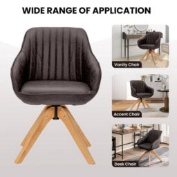 Modern Swivel Accent Chair Set Of 2 Ergonomic Armchairs Desk Chairs - thumbnail 4