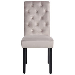 Beliani Set Of 2 Grey Velvet Dining Chairs With Black Pine Legs, W46 X D52 X H98Cm - thumbnail 1