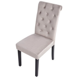 Beliani Set Of 2 Grey Velvet Dining Chairs With Black Pine Legs, W46 X D52 X H98Cm - thumbnail 7