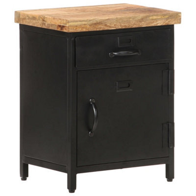 Vidaxl Bedside Cabinet 40X30X52 Cm Rough Mango Wood - image 1