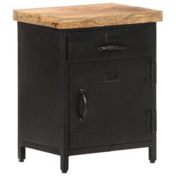 Vidaxl Bedside Cabinet 40X30X52 Cm Rough Mango Wood - thumbnail 1