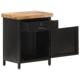 Vidaxl Bedside Cabinet 40X30X52 Cm Rough Mango Wood - thumbnail 2