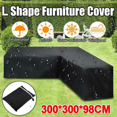Waterproof L Shaped Garden Furniture Cover Heavy Duty-Rattan-Corner Outdoor Sofa - image 1