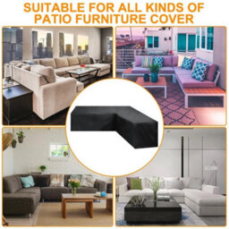 Waterproof L Shaped Garden Furniture Cover Heavy Duty-Rattan-Corner Outdoor Sofa - thumbnail 4