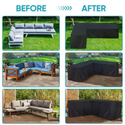 Waterproof L Shaped Garden Furniture Cover Heavy Duty-Rattan-Corner Outdoor Sofa - thumbnail 6