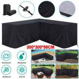 Waterproof L Shaped Garden Furniture Cover Heavy Duty-Rattan-Corner Outdoor Sofa - thumbnail 3