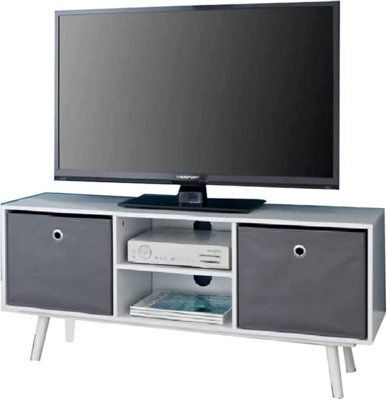 Spot On Dealz Tv Unit Wide 2 Shelves Tv Cabinets For Living Room Table Tv Stand Cabinet Wooden Media Units With Storage Cupboards Shelving Unit - image 1
