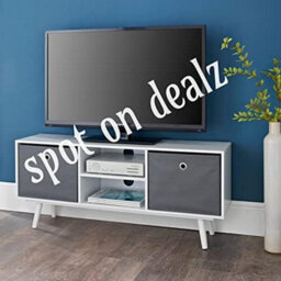 Spot On Dealz Tv Unit Wide 2 Shelves Tv Cabinets For Living Room Table Tv Stand Cabinet Wooden Media Units With Storage Cupboards Shelving Unit - thumbnail 4