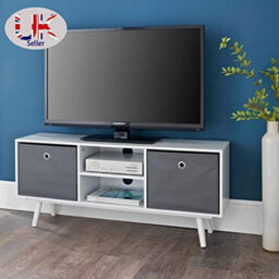 Spot On Dealz Tv Unit Wide 2 Shelves Tv Cabinets For Living Room Table Tv Stand Cabinet Wooden Media Units With Storage Cupboards Shelving Unit - thumbnail 2