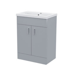 Nes Home 600mm Freestanding Grey Vanity Unit With Basin - thumbnail 6