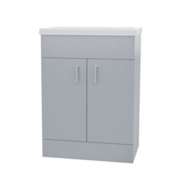Nes Home 600mm Freestanding Grey Vanity Unit With Basin - thumbnail 5