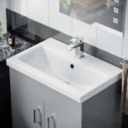 Nes Home 600mm Freestanding Grey Vanity Unit With Basin - thumbnail 2