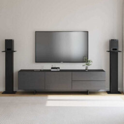 Walplus Speaker Stands 2 Pcs Black Oak 30 X 30 X 95 Cm Engineered Wood
