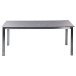 Beliani Garden Dining Table Cosoleto 180 Cm 90 Cm Glass Black - thumbnail 6