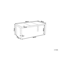 Beliani Garden Dining Table Cosoleto 180 Cm 90 Cm Glass Black - thumbnail 3