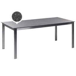 Beliani Garden Dining Table Cosoleto 180 Cm 90 Cm Glass Black - thumbnail 1