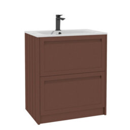 Royal Bathrooms Elmore 700mm Traditional Floor Standing 2 Drawer Bathroom Vanity Unit With Sintered Stone Basin - Terracotta Clay - thumbnail 6