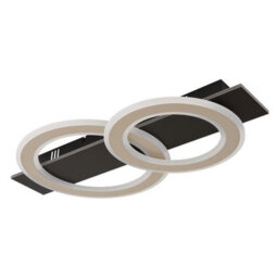Luminosa Lighting Luminosa Jayden 2 Ring Integrated Led Semi Flush Ceiling Light Matt Black 2X Led 3000K - thumbnail 2