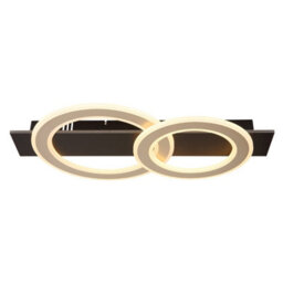 Luminosa Lighting Luminosa Jayden 2 Ring Integrated Led Semi Flush Ceiling Light Matt Black 2X Led 3000K - thumbnail 3