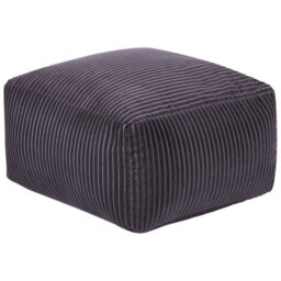 Wyld And Coco Novanest Pouffe Dark Grey Corduroy Footstool With Eps Bead Filling, 50 X 50 X 30 Cm - thumbnail 1