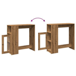Berkfield Bar Table With Racks Artisan Oak 101X40X103.5 Cm Engineered Wood - thumbnail 8