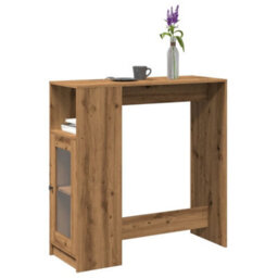 Berkfield Bar Table With Racks Artisan Oak 101X40X103.5 Cm Engineered Wood - thumbnail 1