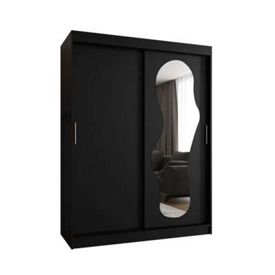 Arte Elegant Black Ultra Sliding Door Wardrobe 1500mm X 2000mm X 620mm - Bold Storage Solution - image 1
