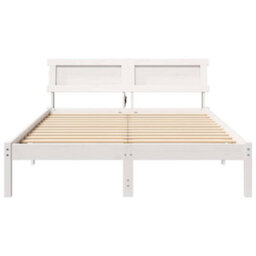 Berkfield Modern With Led Strip Lights White 120 X 200 Cm Solid Pine Wood - thumbnail 5