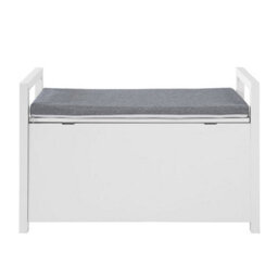 Sobuy Fsr76-W, Storage Chest Bench With Lift Up Top And Seat Cushion,white,w86Xd38Xh54 - thumbnail 1