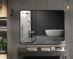 Belofay Rectangular Wall Mirror Black Aluminium Frame With Hd Glass, 50 X 70Cm - thumbnail 1